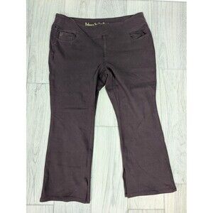 Belle Kim Gravel Pants Womens 22WP Flare Pull On Stretch Blend Pockets Plus Size